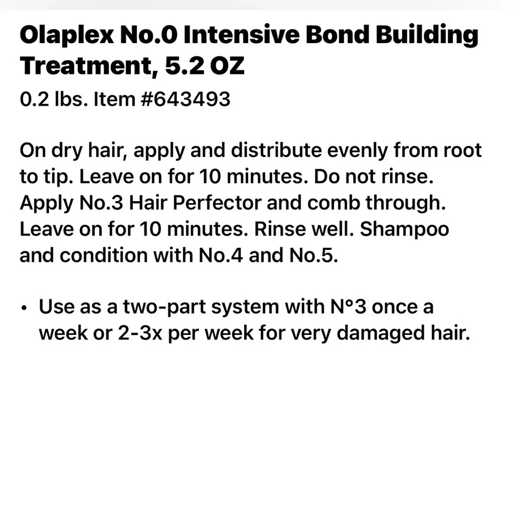 OLAPLEX No.0 | Intensive Bonding Hair Treatment Primes Repairs Strengthens NWT 1